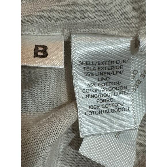 Loft Dress Linen Cotton Size 12 Beige with Black Border - Picture 8 of 10